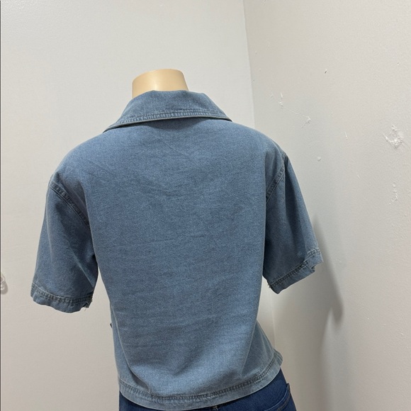 Blue Denim Cropped Top - Picture 3 of 4